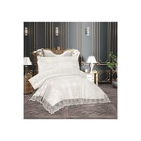 MODA ÇEYİZ GELİN SETİ MİHRİMAH 601 KREM-GÜMÜŞ – görsel 2