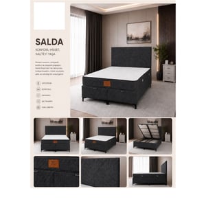 AKBAZ SALDA 160*200 BAZA BAŞLIK YATAK SET / ANTRASİT