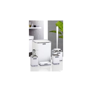 ANSAN LİMA XL KROM DEKORLU BANYO SETİ / BEYAZ M-SAS04-01-P