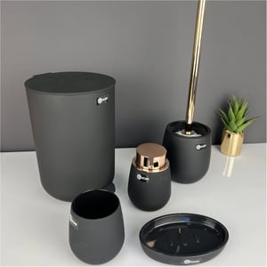 ANSAN LİMA XL KROM DEKORLU BANYO SETİ / SİYAH M-SAS04-06-P