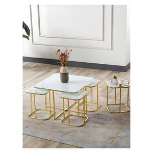 ARS HOME PİZZA SEHPA ARS21 BEYAZ-GOLD