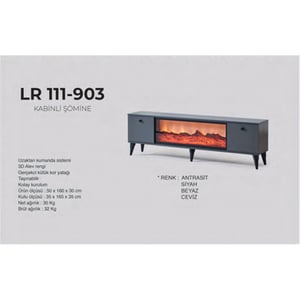 MİMSAN ŞÖMİNELİ TV SEHPASI / LR 111-903 ANTRASİT