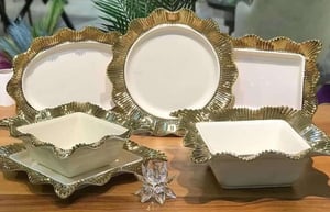ROYKİNG LACE KARE BOL KASE ALTIN 29CM GBO115/8