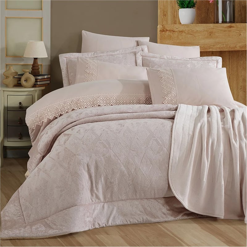 ELART YATAK SETİ FASHION EKRU ÇİFT KİŞİLİK (6 PARÇA)