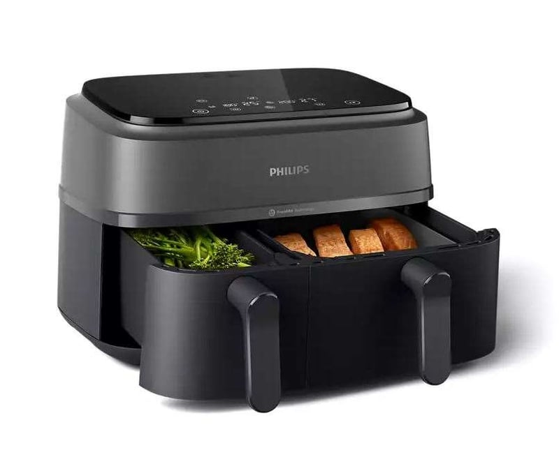 PHILIPS NA 350/00 AIRFRYER FRİTÖZ (ÇİFT HAZNELİ SİYAH)